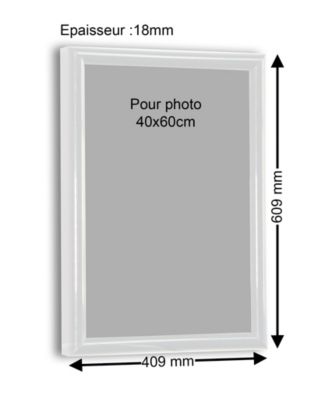 Cadre plastique gallery Ariane Home blanc l.40 x H.60 cm