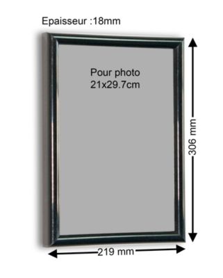Cadre plastique gallery Ariane Home noir l.21 x H.29cm