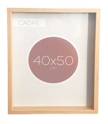 Cadre vitrine vide bois l.40 x H.50 cm