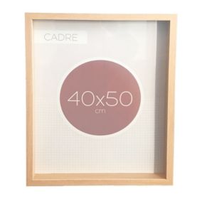 Cadre vitrine vide bois l.40 x H.50 cm