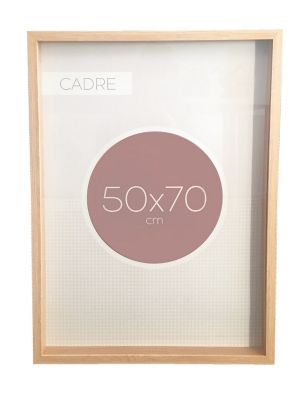 Cadre vitrine vide bois l.50 x H.70 cm