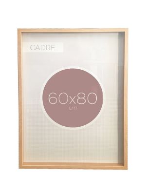 Cadre vitrine vide bois L.80 x l.60 cm