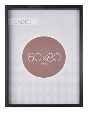 Cadre vitrine vide noir 60 x 80 cm