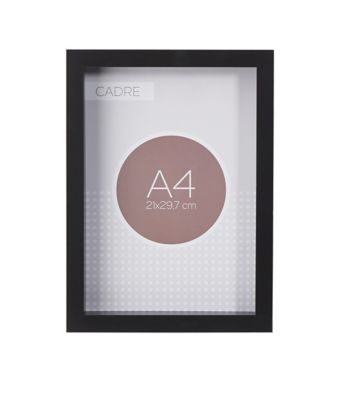 Cadre vitrine vide noir l.21 x H.29,7 cm