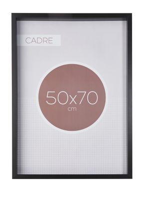 Cadre vitrine vide noir L.70 x l.50 cm