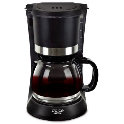 Cafetière 1,2L - 8-12 Tasses 900W - Dolce Casa DC-CAF-8-12-N - Filtre amovible - Fonction maintien au chaud - Noir Mat