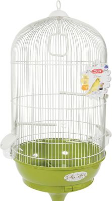 Petite Cage à Oiseaux de Jardin Intérieur Extérieur Carrée en Fer Patiné  Blanc 20,5x20,5x45,5cm