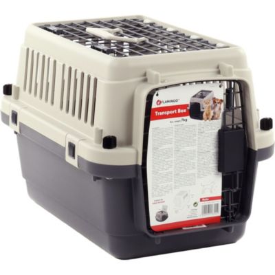 Cage de transport Neto XS 33 par 50 par 33 cm grise pour chien max 7 kg