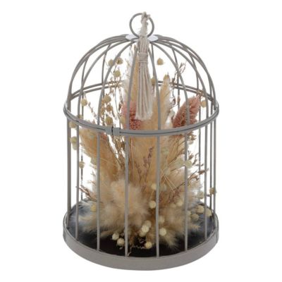 Cage "Lumière d'hiver" en métal H20cm gris - Atmosphera Créateur d'intérieur