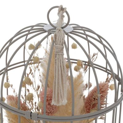 Cage "Lumière d'hiver" en métal H20cm gris - Atmosphera Créateur d'intérieur