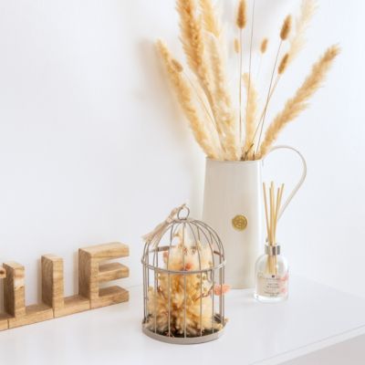 Cage "Lumière d'hiver" en métal H20cm gris - ATMOSPHERA CREATEUR D'INTERIEUR