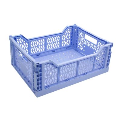 Cagette plastique recyclé pliable bleu taille M