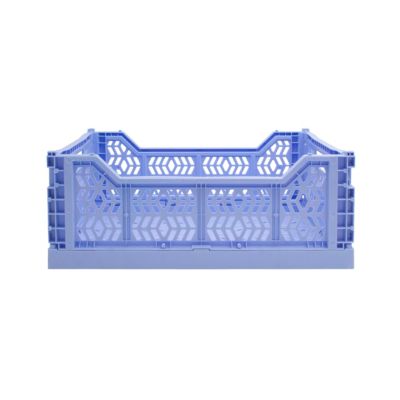 Cagette plastique recyclé pliable bleu taille M
