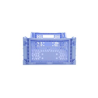 Cagette plastique recyclé pliable bleu taille M