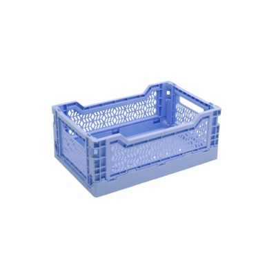 Cagette plastique recyclé pliable bleu taille S