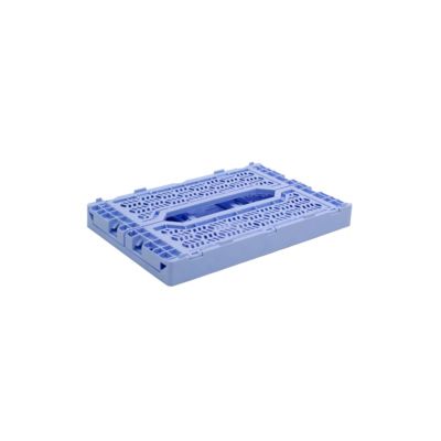 Cagette plastique recyclé pliable bleu taille S