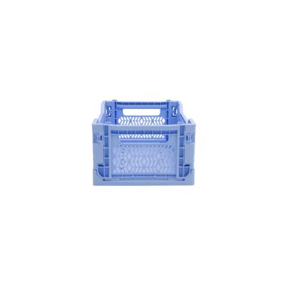 Cagette plastique recyclé pliable bleu taille S