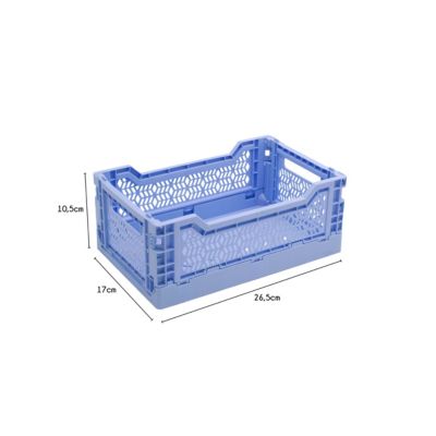 Cagette plastique recyclé pliable bleu taille S