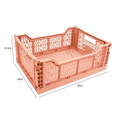 Cagette plastique recyclé pliable pêche taille M