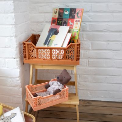 Cagette plastique recyclé pliable terracotta taille M