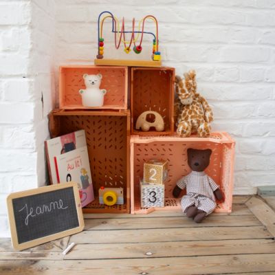 Cagette plastique recyclé pliable terracotta taille M