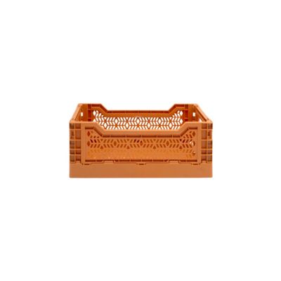 Cagette plastique recyclé pliable terracotta taille S