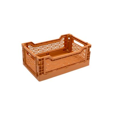 Cagette plastique recyclé pliable terracotta taille S