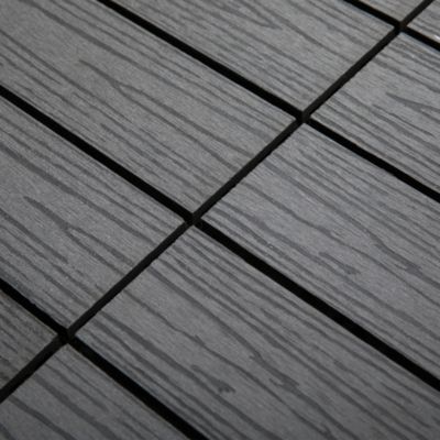 Caillebotis - dalles terrasse - lot de 11 - clipsables, installation très simple - lamelles composite aspect bois gris