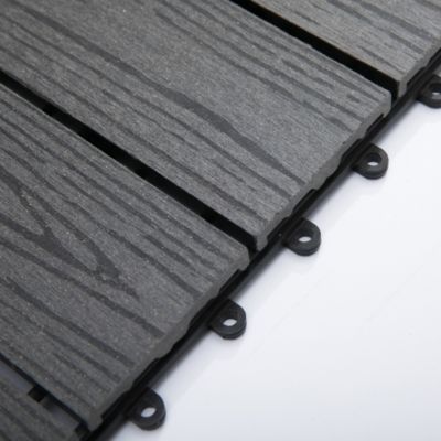 Caillebotis - dalles terrasse - lot de 11 - clipsables, installation très simple - lamelles composite aspect bois gris