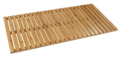 Tapis De Bain En Bois D'Acacia 76x50 Cm – Caillebotis Antidérapant Naturel Pre-Huilé Pour Salle De Bain, Cuisine, Terrasse