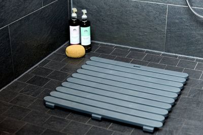 Caillebotis de douche gris 55 x 55 cm
