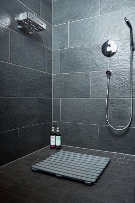 Caillebotis de douche gris 55 x 55 cm