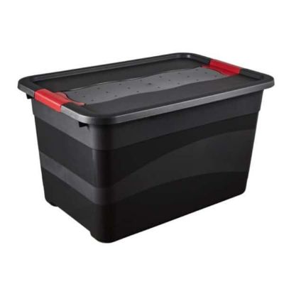 Caisse de rangement avec couvercle 52 litres - Rouge