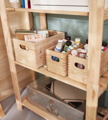 Caisse de rangement en pin Vitoria taille 2