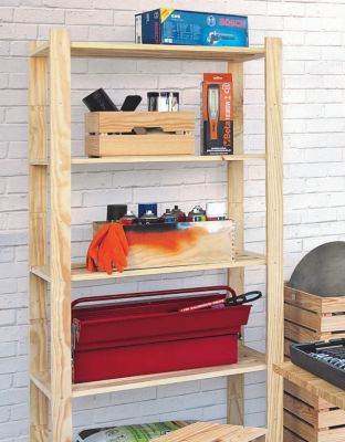 Caisse de rangement rectangulaire en pin massif taille M