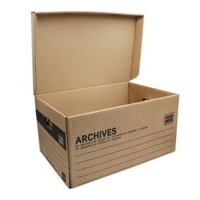 Caisse de stockage pour 6 boîtes d’archives H. 28 x L. 54 x l. 36 cm, capacité 54 L Pack and Move