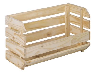 Caisse empilable résistante en pin massif 35,3x60x28,5 cm