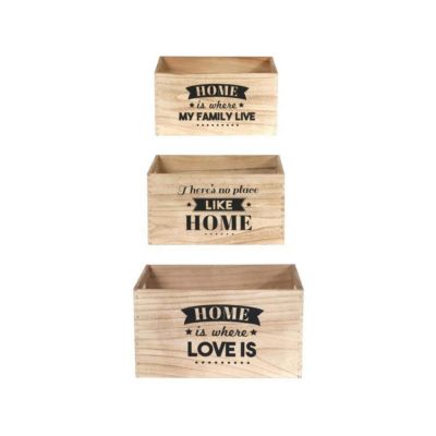 Caisse en bois empilables Home (Lot de 3)