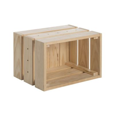 Caisse en pin massif modulable et empilable - L38,4 x H28 cm