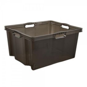 Caisse Plastique empilable solide 44 litres - Gris