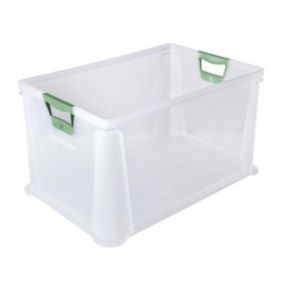 Caisse Plastique Translucide Empilable 64 litres - Naturel