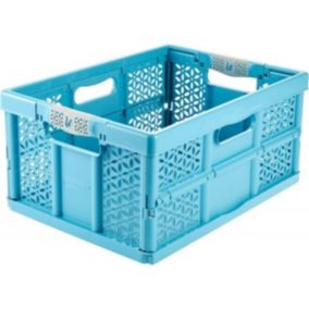 Caisse Pliante en Plastique Recyclé 32 litres - Bleu