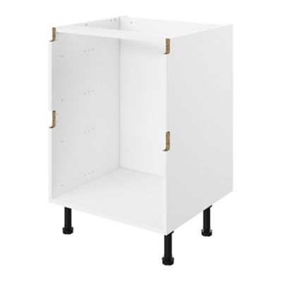 Caisson bas de cuisine à 2 casseroliers blanc L. 80 cm Caraway Innovo GoodHome