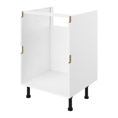 Caisson bas de cuisine à 2 casseroliers blanc L. 80 cm Caraway Innovo GoodHome