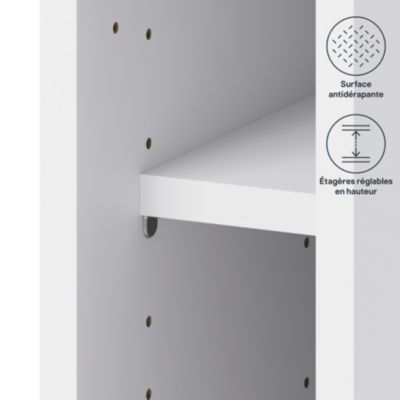 Caisson bas de cuisine blanc l.15 x H.72 x P.57 cm, GoodHome Caraway