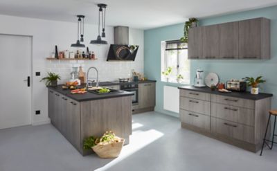 Caisson bas de cuisine blanc l.15 x H.72 x P.57 cm, GoodHome Caraway