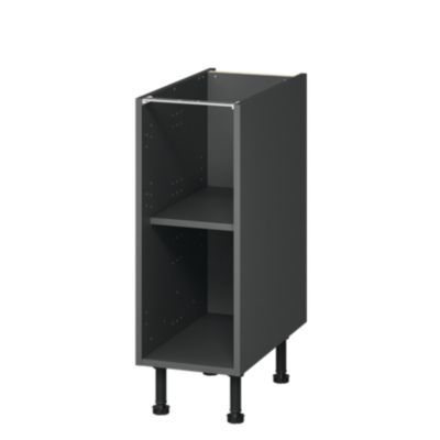 Caisson bas de cuisine Caraway GoodHome anthracite H. 72 cm x l. 30 cm