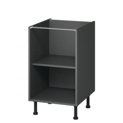 Caisson bas de cuisine Caraway GoodHome anthracite H. 72 cm x l. 50 cm