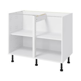 Caisson bas de cuisine Caraway GoodHome blanc H. 72 cm x L. 100 cm