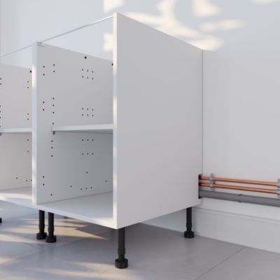 Caisson bas de cuisine Caraway GoodHome blanc H. 72 cm x L. 50 cm